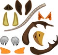 Set of cartoon ears of wild animals